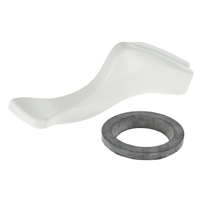 White Plastic Thetford RV Toilet Flush Pedal with Seal - Top View | United RV Parts