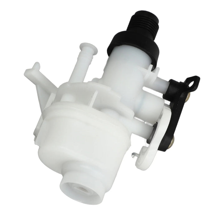 White Plastic Toilet Water Valve 31705 - Side Angle View | United RV Parts