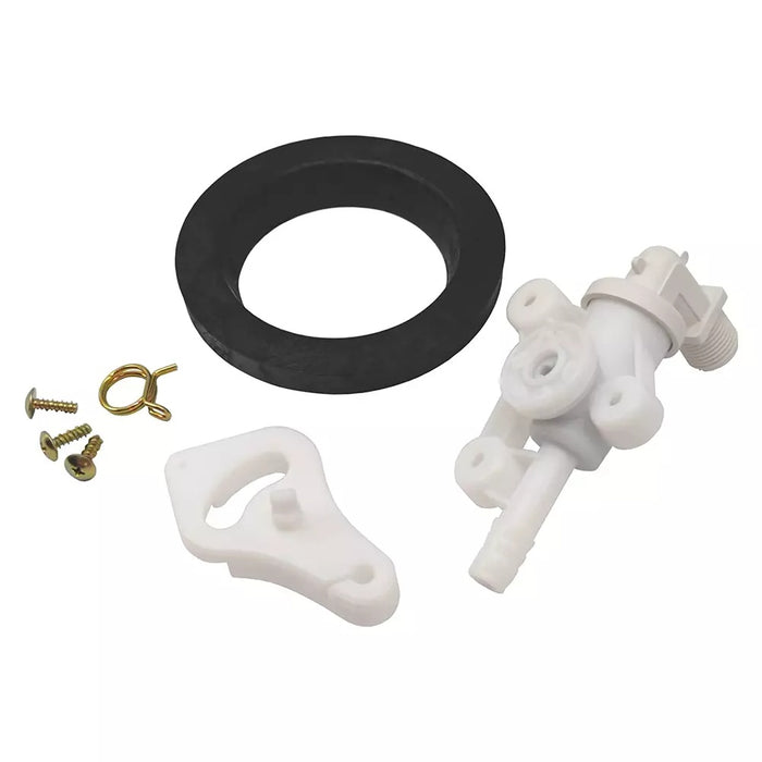 White Plastic RV Toilet Valve Kit - Top View Assembly | United RV Parts