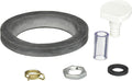Thetford 34127 Flush Nozzle Kit Components - Flat Lay with Gasket, Clamp, Nut & Nozzle | United RV Parts