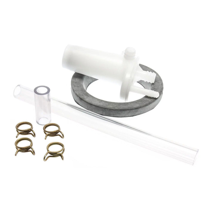 White Thetford Toilet Vacuum Breaker Kit with Drive Arm - Assembly View | United RV Parts