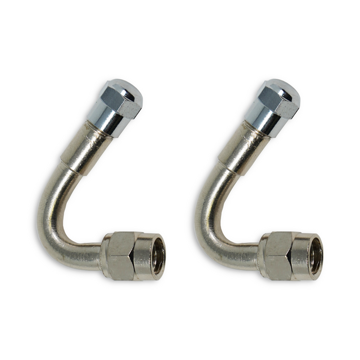 Chrome Metal TireMinder 135 Degree Angled Valve Extenders - Side View | United RV Parts