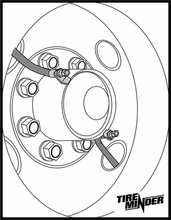 TireMinder Dually Wheel Valve Extender Installation Diagram - Hub Mount Configuration | United RV Parts