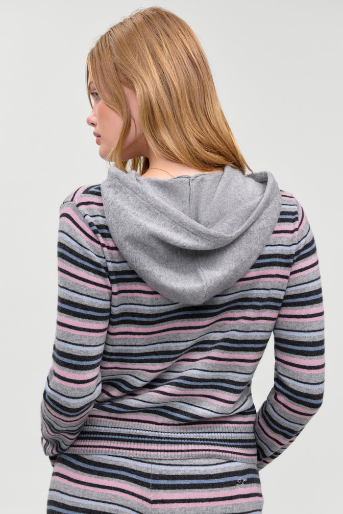 Topanga Cashmere Zip Up Hoodie - Rain Puddle