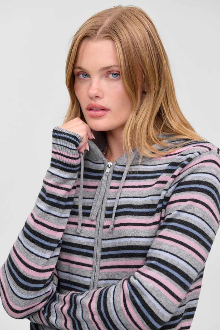 Topanga Cashmere Zip Up Hoodie - Rain Puddle