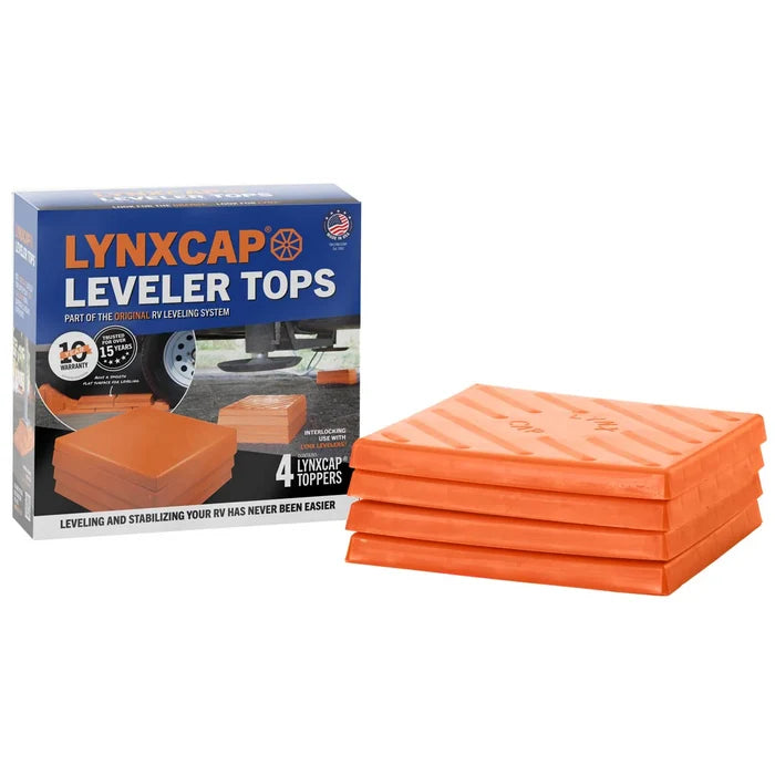 Orange Tri-Lynx Cap Set 4-Pack with Packaging - Product View | United RV Parts