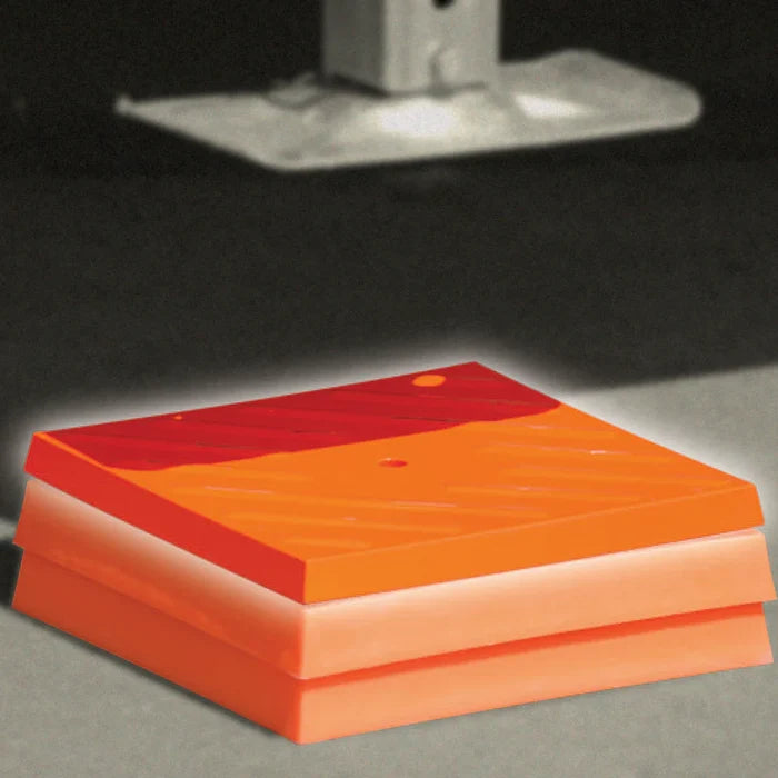 Orange Tri-Lynx Leveler Caps Stacked - Side Angle | United RV Parts