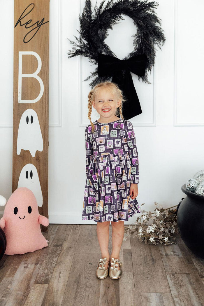 Trick or Treat L/S Pocket Twirl Dress-Mila & Rose ®