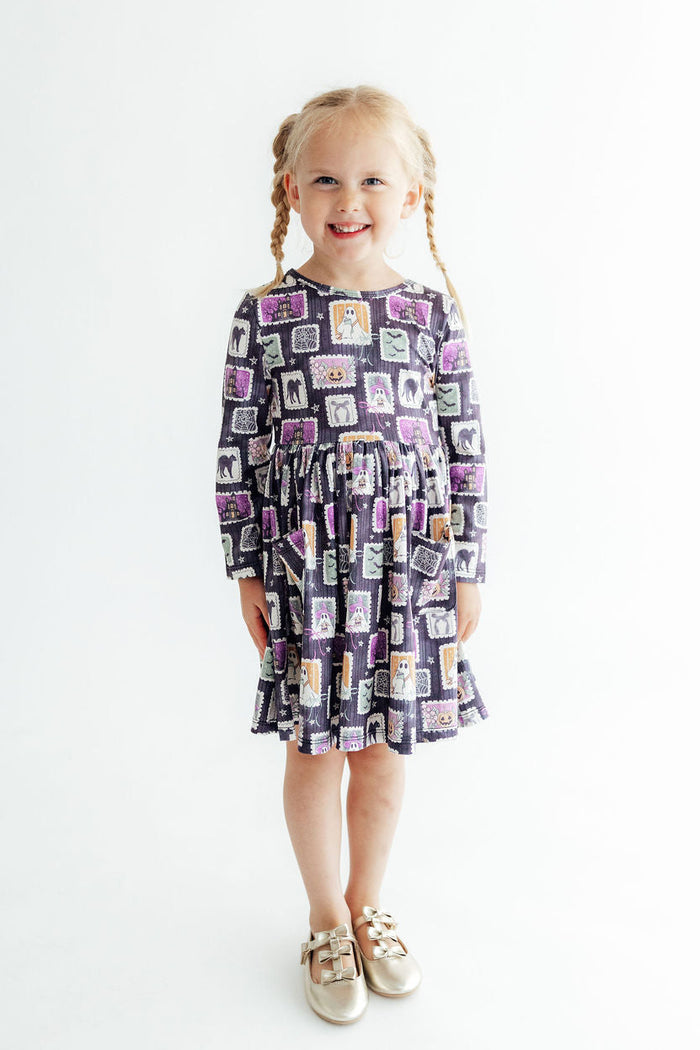 Trick or Treat L/S Pocket Twirl Dress-Mila & Rose ®