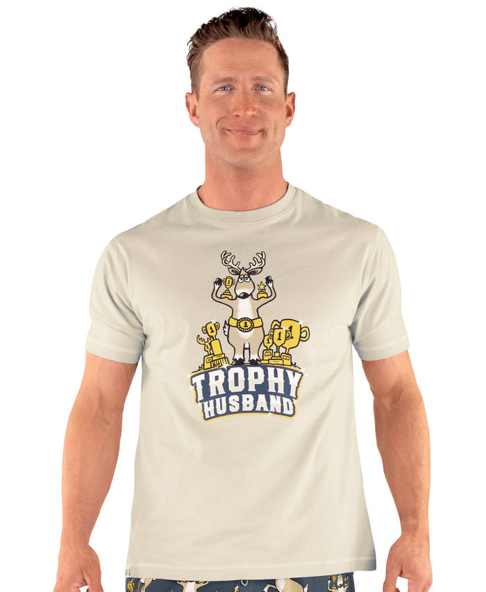 Trophy Husband Blue Men's PJ Tee: XXL
