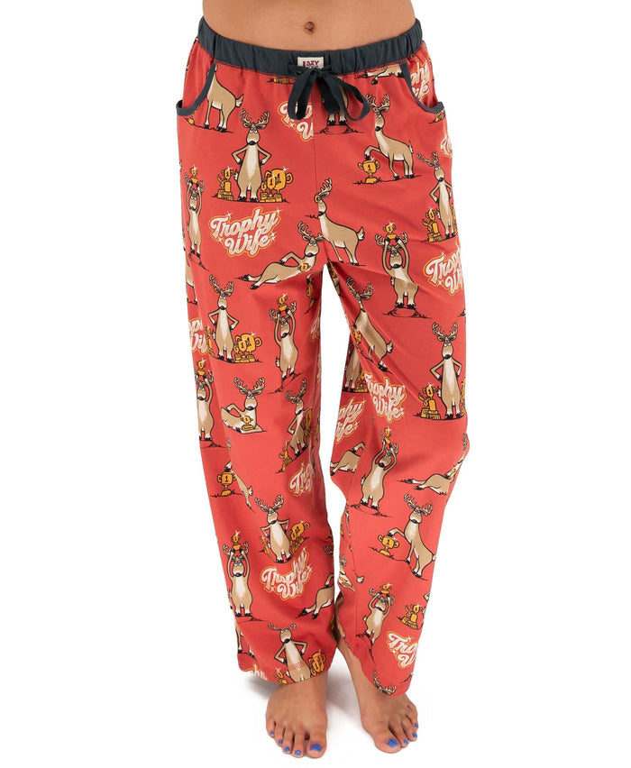 Trophy Wife Pink Women's Pajama Pant: L