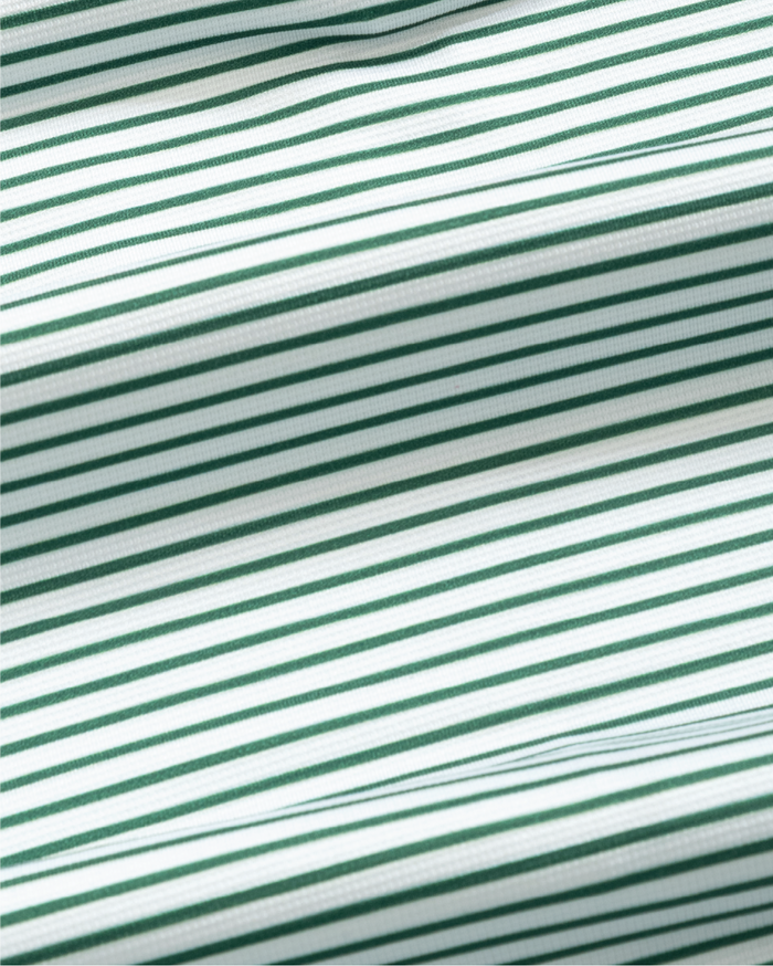 Tropic Polo - White and Green Stripes