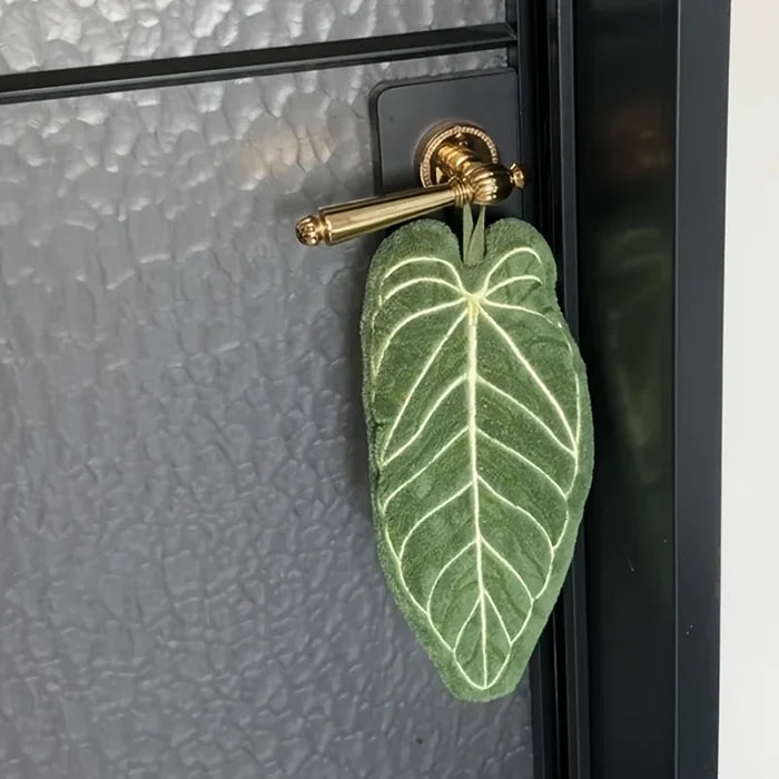Tropical Leaf Design Hand Towel with Hanging Loop