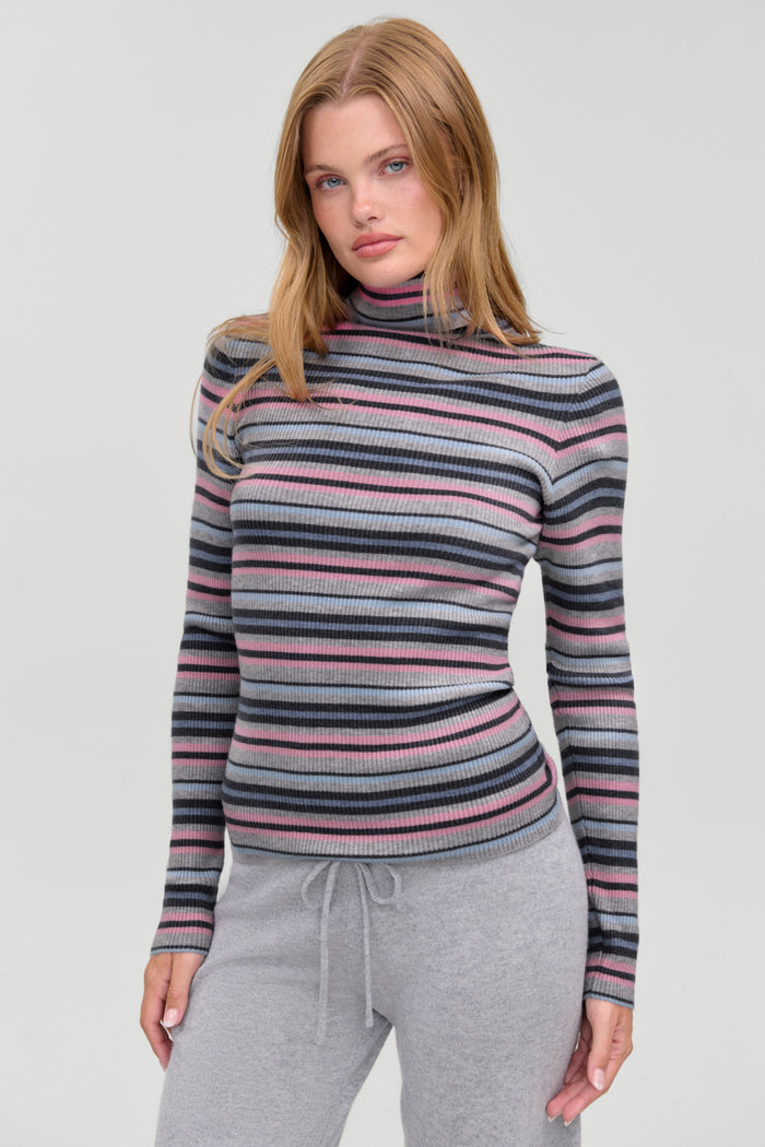 Tucker Cloud Knit Turtleneck Sweater - Rain Puddle