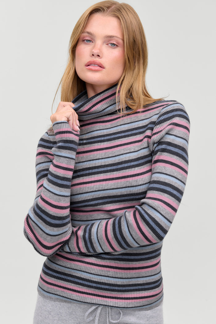 Tucker Cloud Knit Turtleneck Sweater - Rain Puddle