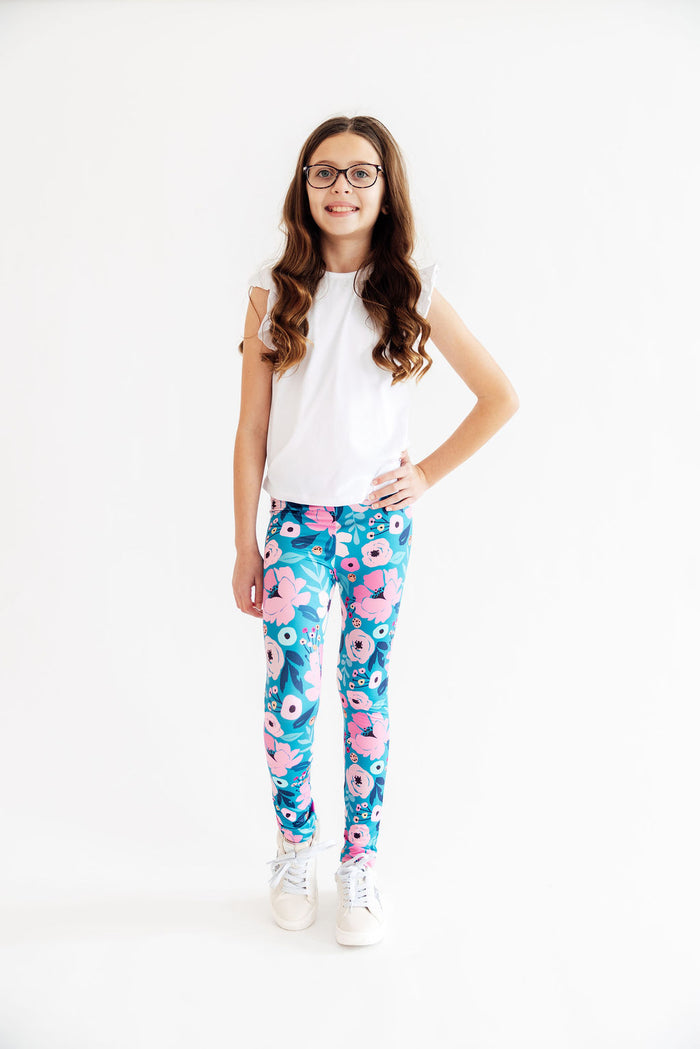 Twirling in Teal Leggings-Mila & Rose ®