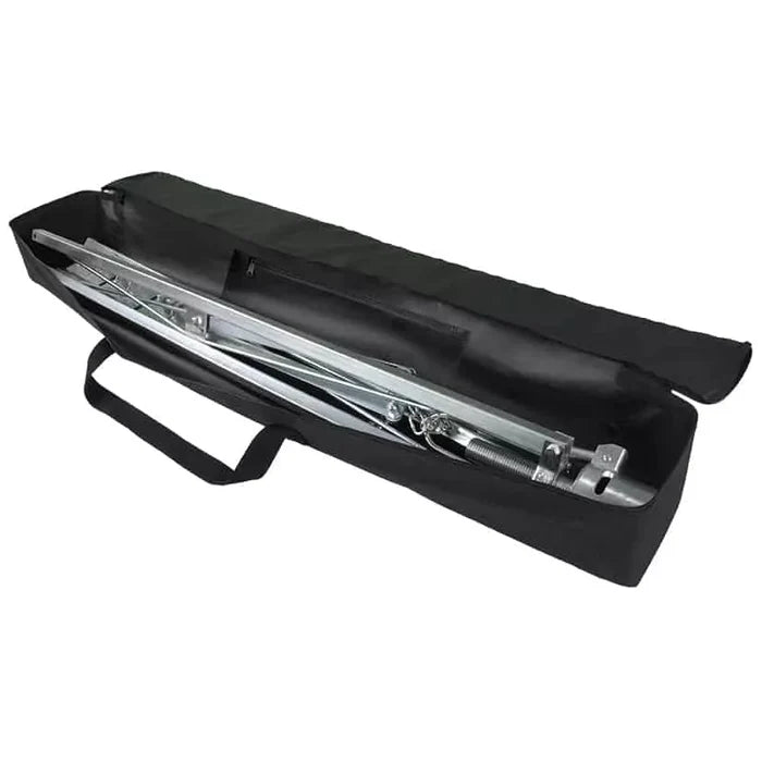 Black Ultra-Fab Tripod Carry-All Bag Open with Tripod Inside - Angled View | United RV Parts
