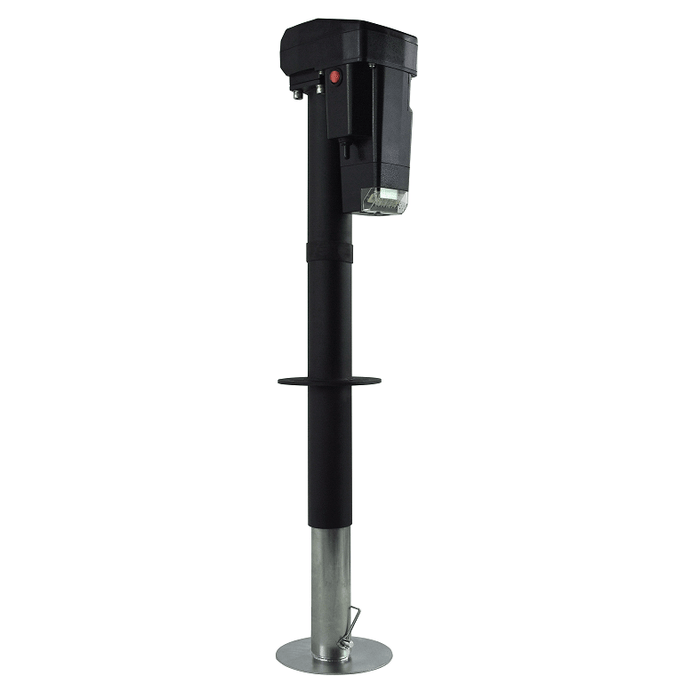 Black Ultra-Fab Electric Tongue Jack 4000 lb 38-944014 - Side View | United RV Parts
