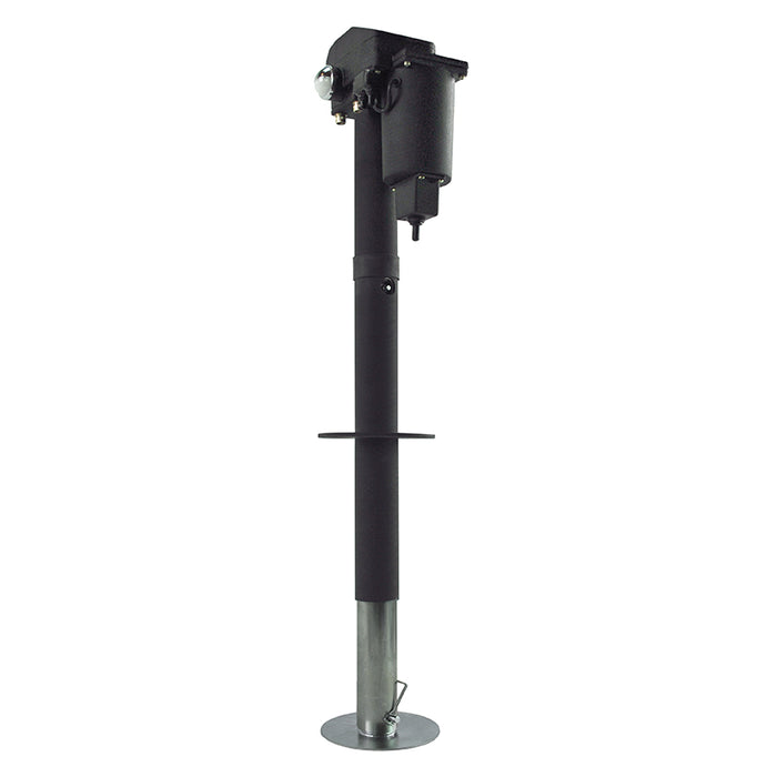 Black Steel Ultra-Fab Electric Tongue Jack 3500 lb 38-944060 - Front View | United RV Parts