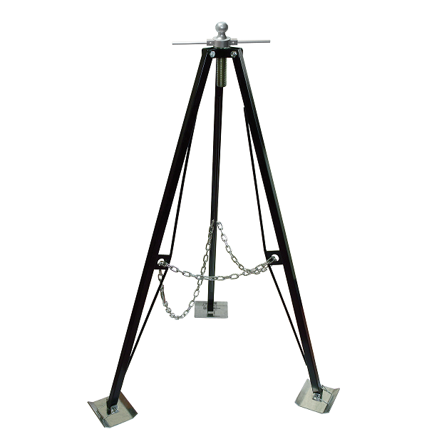 Black Steel Gooseneck Stabilizer Tripod - Full View | United RV Parts