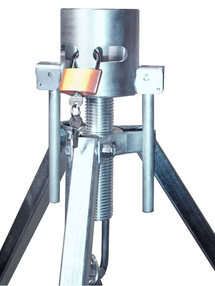Steel King Pin Stabilizer Top Mount - Close-Up Detail with Lock | United RV Parts