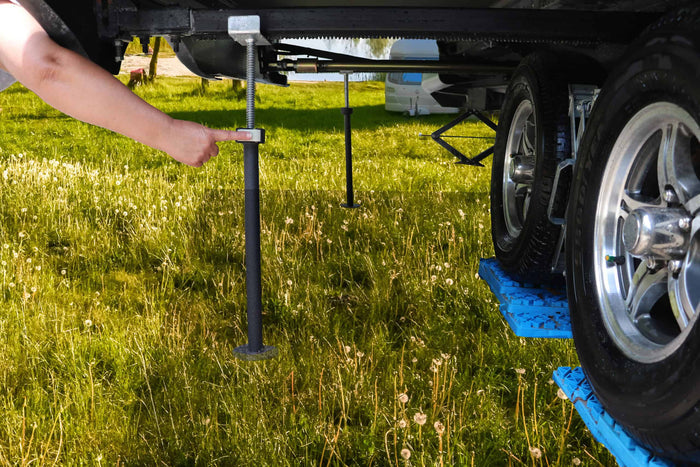 RV Owner Adjusting Ultra-Fab Slide Out Support Under Trailer - Installation Detail | United RV Parts
