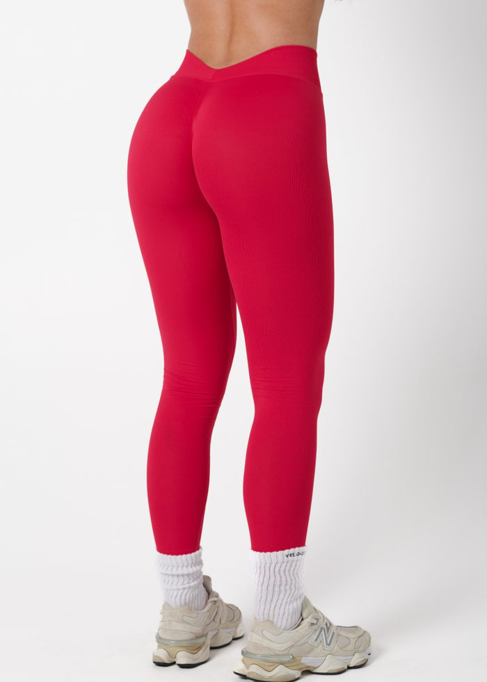 V SCULPT SEAMLESS LEGGINGS - CHERRY