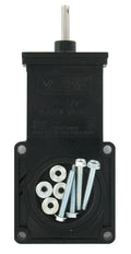 Black Valterra 1-1/2" Bladex RV Sewer Waste Valve Body with Drilled Stem, Nuts & Bolts - Front View | United RV Parts