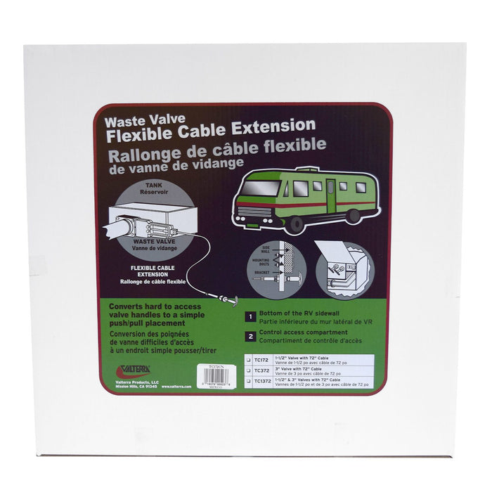 Valterra Waste Valve Flexible Cable Extension - Product Packaging Back | United RV Parts