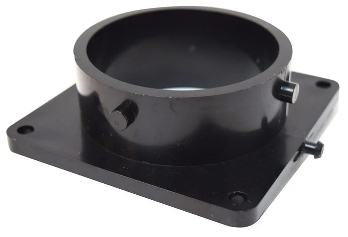 Black Valterra Flanged Valve Fitting T1009 3" Flange Bayonet End - Angle View | United RV Parts