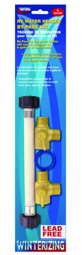 Valterra 6 Gallon RV Water Heater By-Pass Kit P23503LFVP with Brass Valves - Package Front | United RV Parts