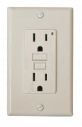 White Valterra GFI Receptacle DG151VP with Reset Button and Wall Plate - Front View | United RV Parts