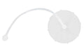 White Plastic RV Water Inlet Cap with Tether - Side View | United RV Parts