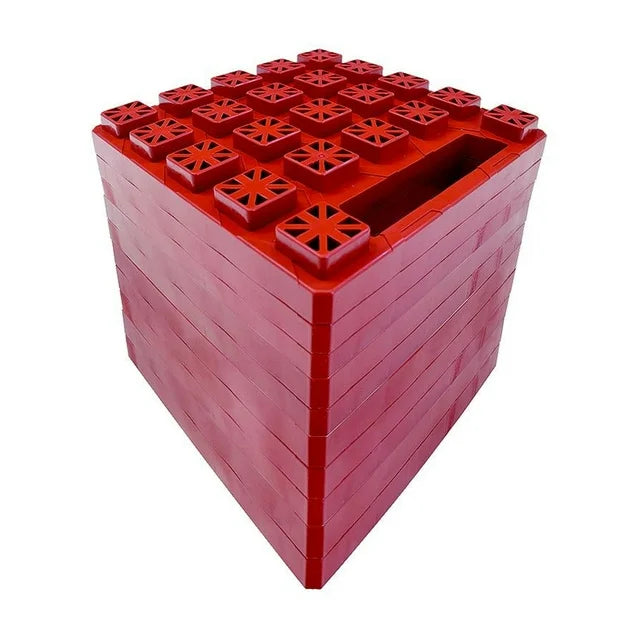 Red Plastic StayPut Stackers Multi-Level Stack - Side Profile | United RV Parts