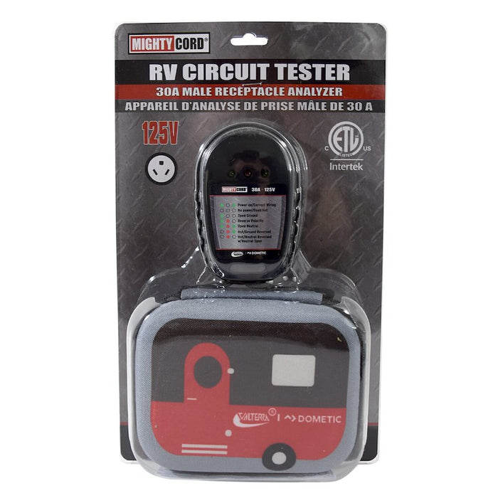 Valterra Mighty Cord 30A RV Circuit Tester 125V - Retail Packaging Front View | United RV Parts
