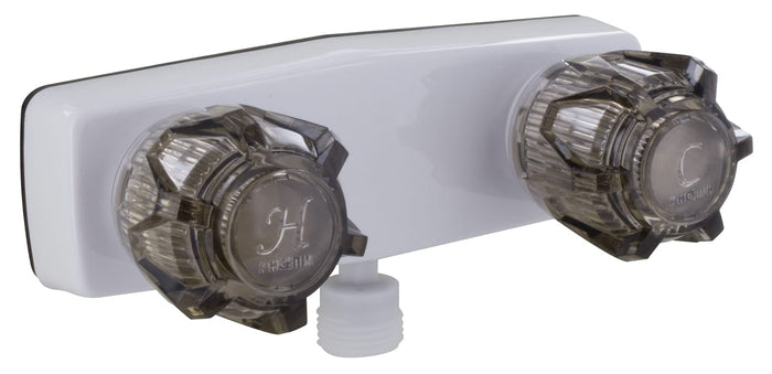 White Valterra Phoenix 4" RV Shower Valve - Side View | United RV Parts