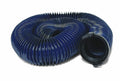Blue Vinyl 20-Foot RV Sewer Hose Coiled with Straight Adapter - Top Angle | United RV Parts