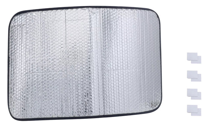 Silver Foil Bubble RV Door Window Cover with Hook Fasteners - Flat Lay | United RV Parts