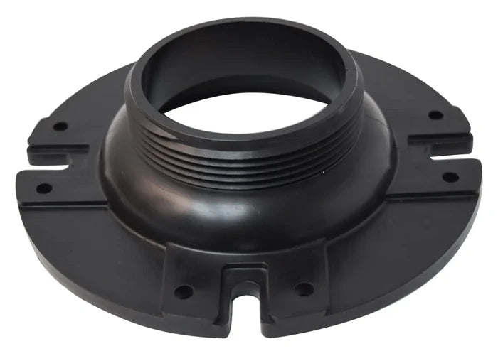 Black Valterra RV Floor Flange T05-0782 3" Male Pipe Thread - Angled View | United RV Parts