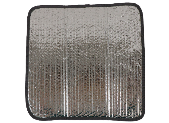 Valterra A10-1602 Silver Foil RV Vent Cover 16x16 Black Edge Binding - Top View | United RV Parts