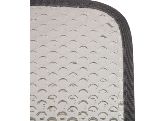 Valterra RV Vent Cover Bubble Insulation Side with Gray Binding - Corner Close-Up | United RV Parts