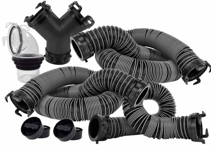 Black Valterra Silverback Dual Drain System Kit D04-0678 - Complete Kit View | United RV Parts