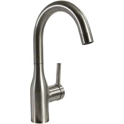 Brushed Nickel Valterra RV Bar Faucet PF231410 - Front View No Deck Plate | United RV Parts
