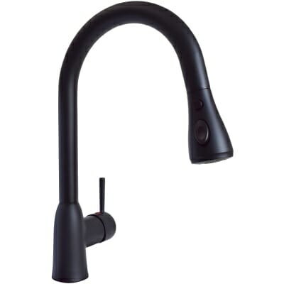 Matte Black Pull-Down Kitchen Faucet - Side Profile View | United RV Parts