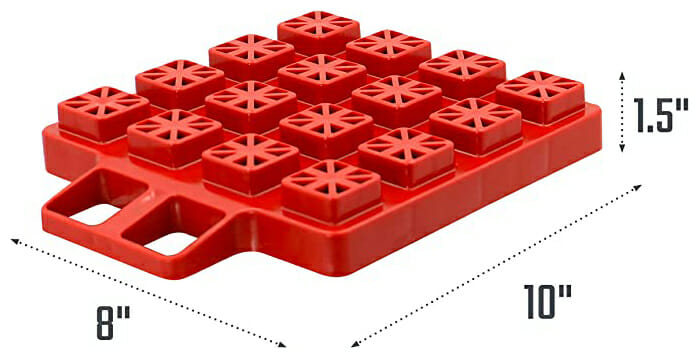 Red Valterra Stacker Leveler Dimensions - 8x10 Inches | United RV Parts