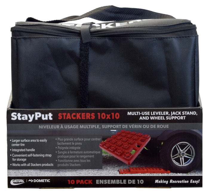 Valterra | StayPut Stackers | 10" L x 10" W | 10-Pack With Bag | A10-0929 | Red