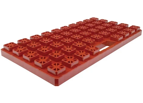 Orange Plastic RV Stacker Leveler with Grip Handle - Top Angle View | United RV Parts