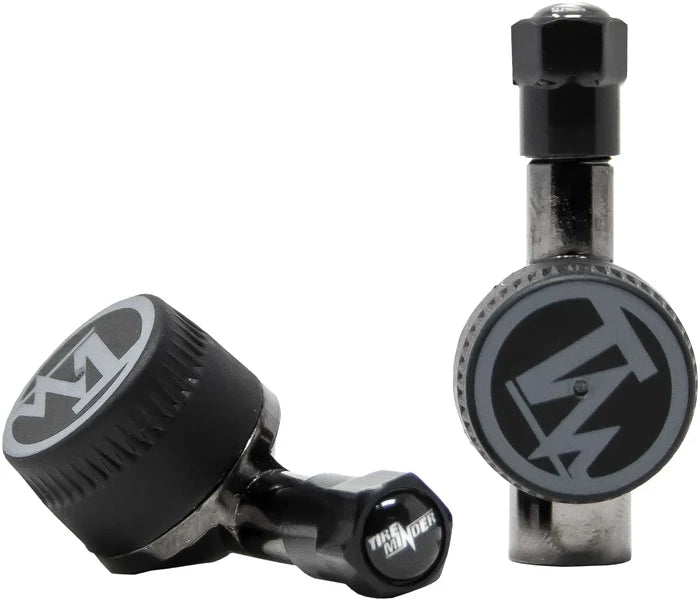 Black Valterra TireMinder Flow-Through TPMS Transmitters 2-Pack - Angled View | United RV Parts