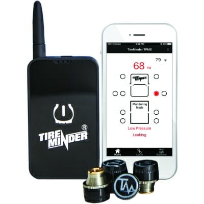 TireMinder TPMS iPhone App Interface - RV Pressure Reading | United RV Parts