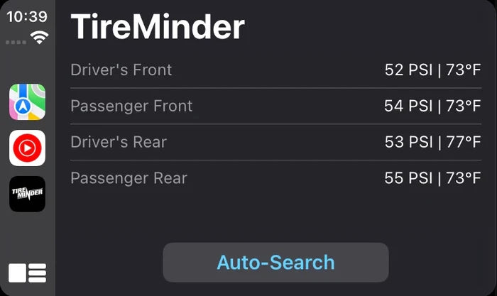 TireMinder TPMS Apple CarPlay Interface - Tire Pressure Display | United RV Parts